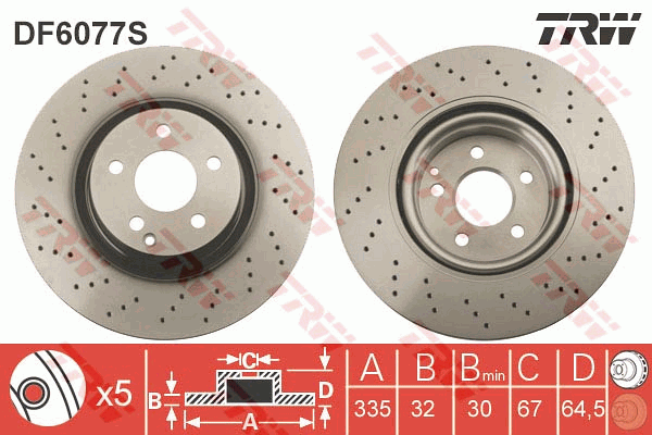 Тормозной диск BREMBO арт. DF6077S