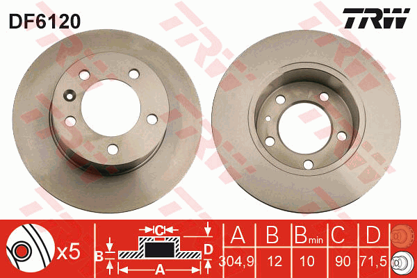 Тормозной диск ZIMMERMANN арт. DF6120