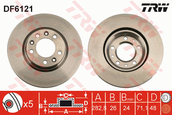 Тормозной диск A.B.S. арт. DF6121