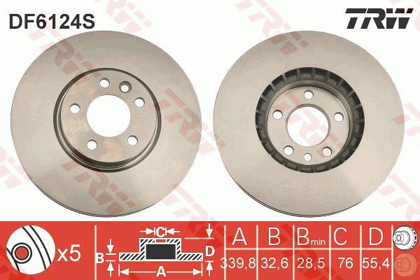 Тормозной диск DELPHI арт. DF6124S