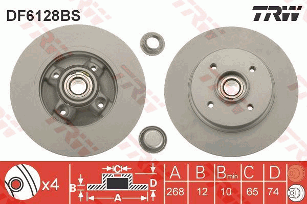 Тормозной диск A.B.S. арт. DF6128BS