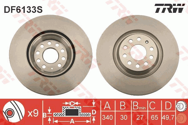 Тормозной диск BREMBO арт. DF6133S