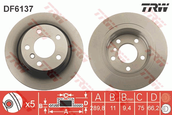 Тормозной диск MEYLE арт. DF6137