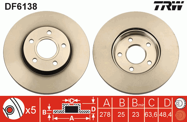 Тормозной диск ROTINGER арт. DF6138