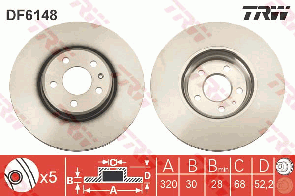 Тормозной диск BOSCH арт. DF6148