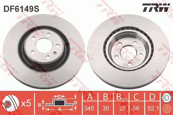 Тормозной диск BREMBO арт. DF6149S