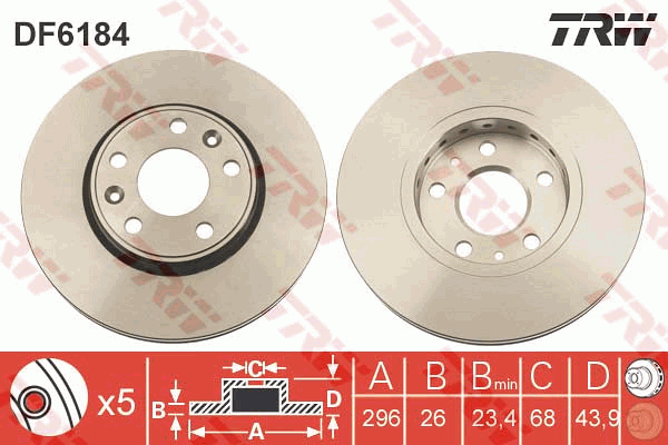 Тормозной диск FERODO арт. DF6184