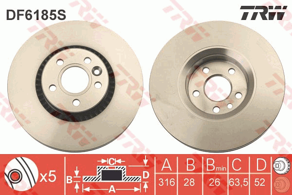 Тормозной диск  арт. DF6185S