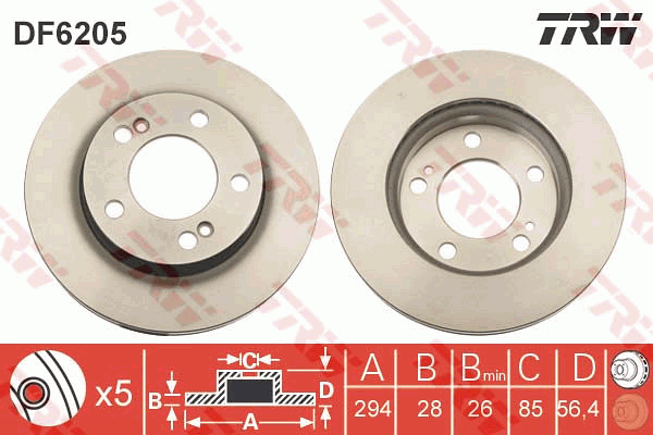 Тормозной диск A.B.S. арт. DF6205