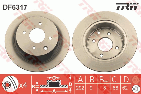Тормозной диск BREMBO арт. DF6317