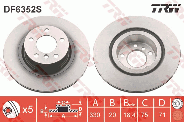 Тормозной диск BOSCH арт. DF6352S