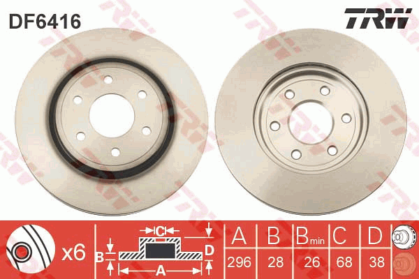 Тормозной диск BREMBO арт. DF6416