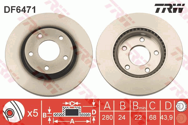 Тормозной диск BOSCH арт. DF6471