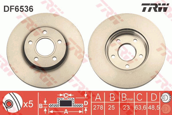 Гальмівний диск BREMBO арт. DF6536