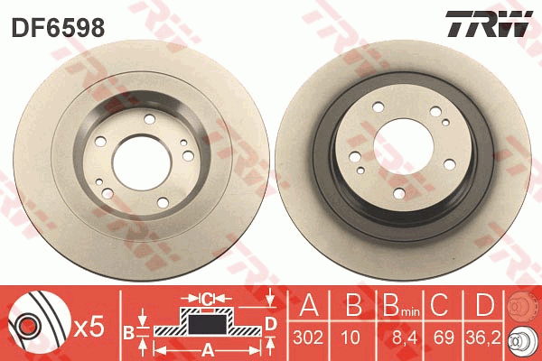 Тормозной диск  арт. DF6598