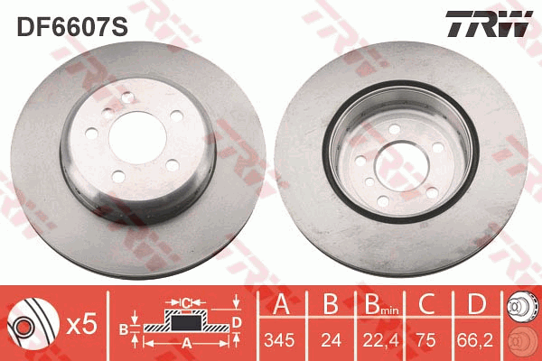 Тормозной диск A.B.S. арт. DF6607S