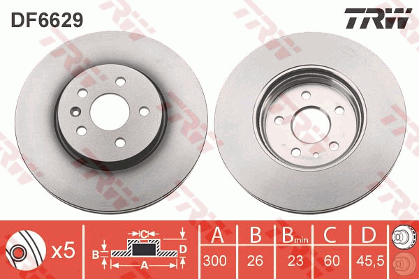 Тормозной диск BOSCH арт. DF6629