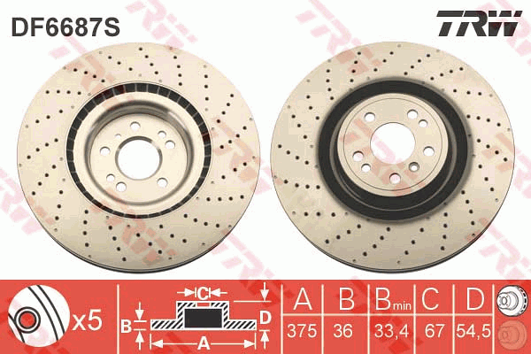 Тормозной диск BREMBO арт. DF6687S