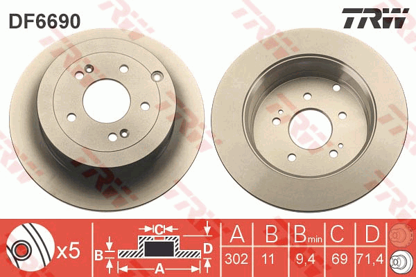 Тормозной диск BREMBO арт. DF6690