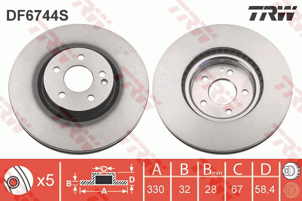 Тормозной диск MERCEDES-BENZ арт. DF6744S