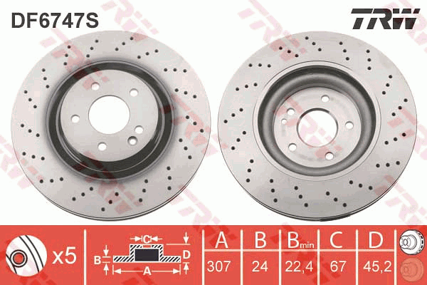 Тормозной диск TEXTAR арт. DF6747S