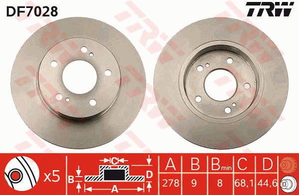 Тормозной диск WOKING арт. DF7028