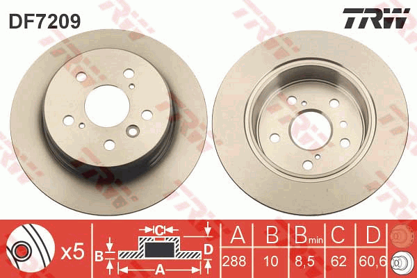 Тормозной диск ABE арт. DF7209