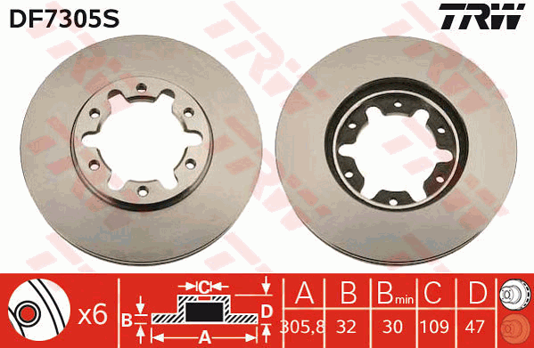 Тормозной диск ROTINGER арт. DF7305S