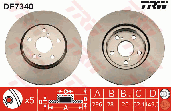 Тормозной диск  арт. DF7340