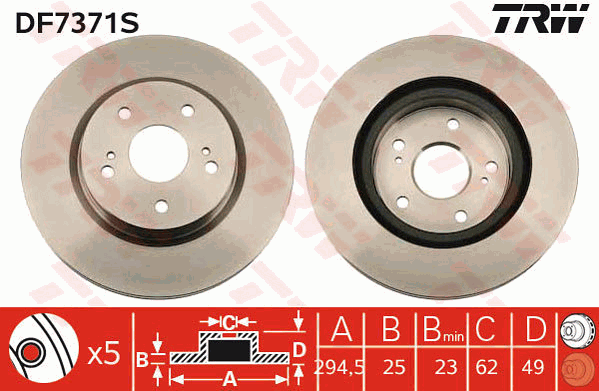 Тормозной диск REMSA арт. DF7371S