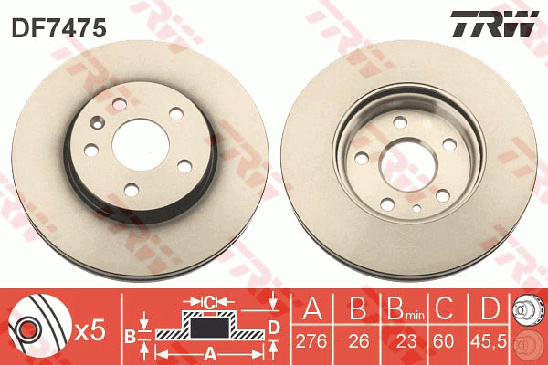 Тормозной диск FERODO арт. DF7475