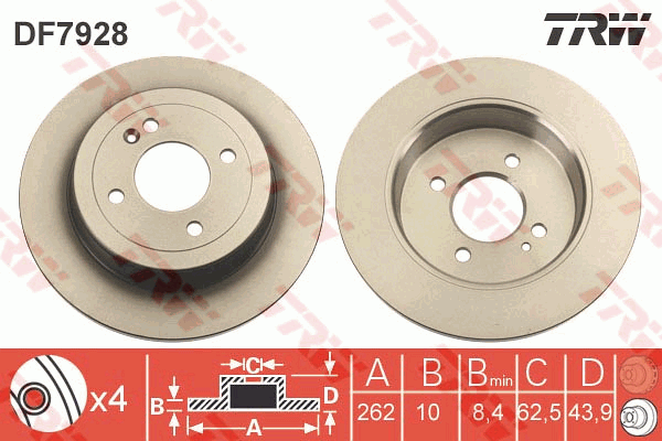 Тормозной диск A.B.S. арт. DF7928