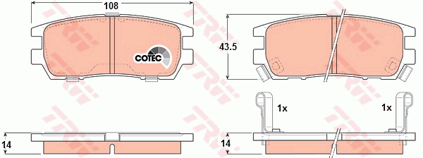 Тормозные колодки задние дисковые WOKING арт. GDB1127