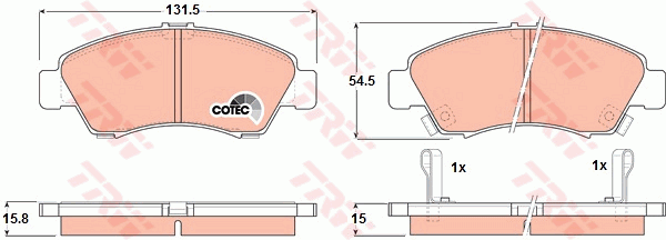Тормозные колодки передние дисковые BREMBO арт. GDB1164