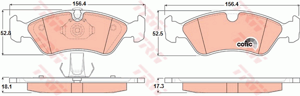 Тормозные колодки передние дисковые FERODO арт. GDB1300