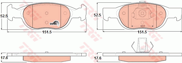 Тормозные колодки дисковые BOSCH арт. GDB1339