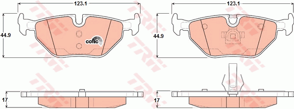 Тормозные колодки задние дисковые BREMSI арт. GDB1344