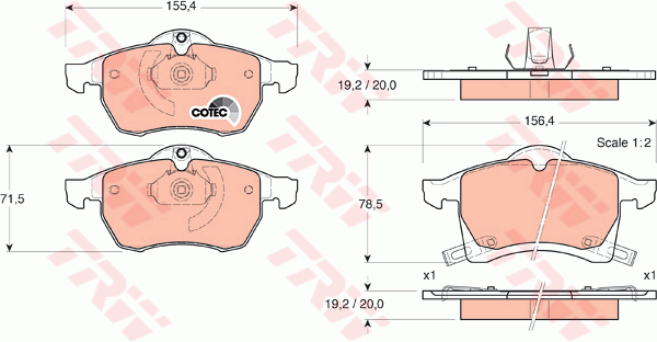Тормозные колодки передние дисковые ICER арт. GDB1350