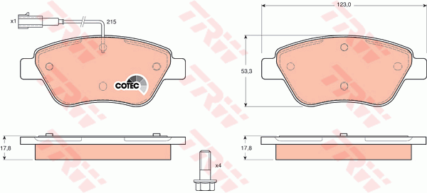 Тормозные колодки передние дисковые FERODO арт. GDB1482