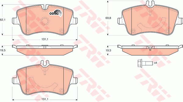 Гальмівні колодки, дискові QUICK BRAKE арт. GDB1514