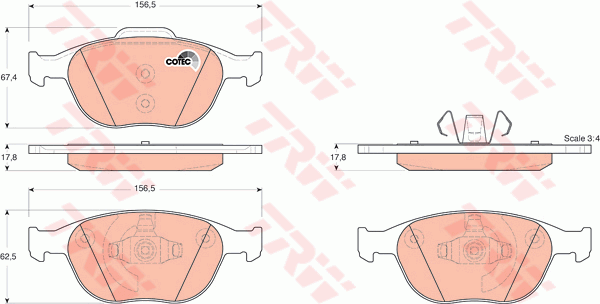 Тормозные колодки дисковые REMSA арт. GDB1532