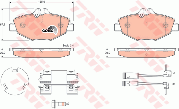 Гальмівні колодки, дискові METELLI арт. GDB1542
