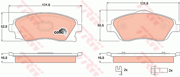 Тормозные колодки дисковые PROFIT арт. GDB1570