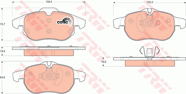 Тормозные колодки передние дисковые A.B.S. арт. GDB1613