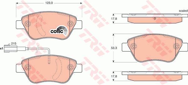 Тормозные колодки передние дисковые FERODO арт. GDB1654