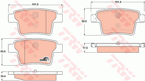 Тормозные колодки передние дисковые ROADHOUSE арт. GDB1665
