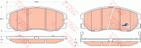 Тормозные колодки передние дисковые BLUE PRINT арт. GDB1715