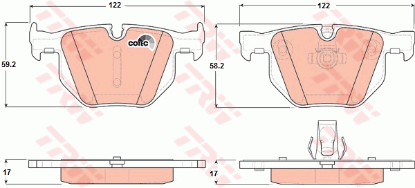 Тормозные колодки задние дисковые FERODO арт. GDB1727