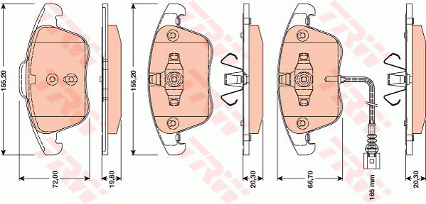 Тормозные колодки передние дисковые PROFIT арт. GDB1762