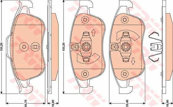 Тормозные колодки передние дисковые ABE арт. GDB1789